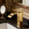 Gold Waterfall Basin Faucet - Vessel Sink Mixer Tap for Bathroom, Hot & Cold Water Home Use