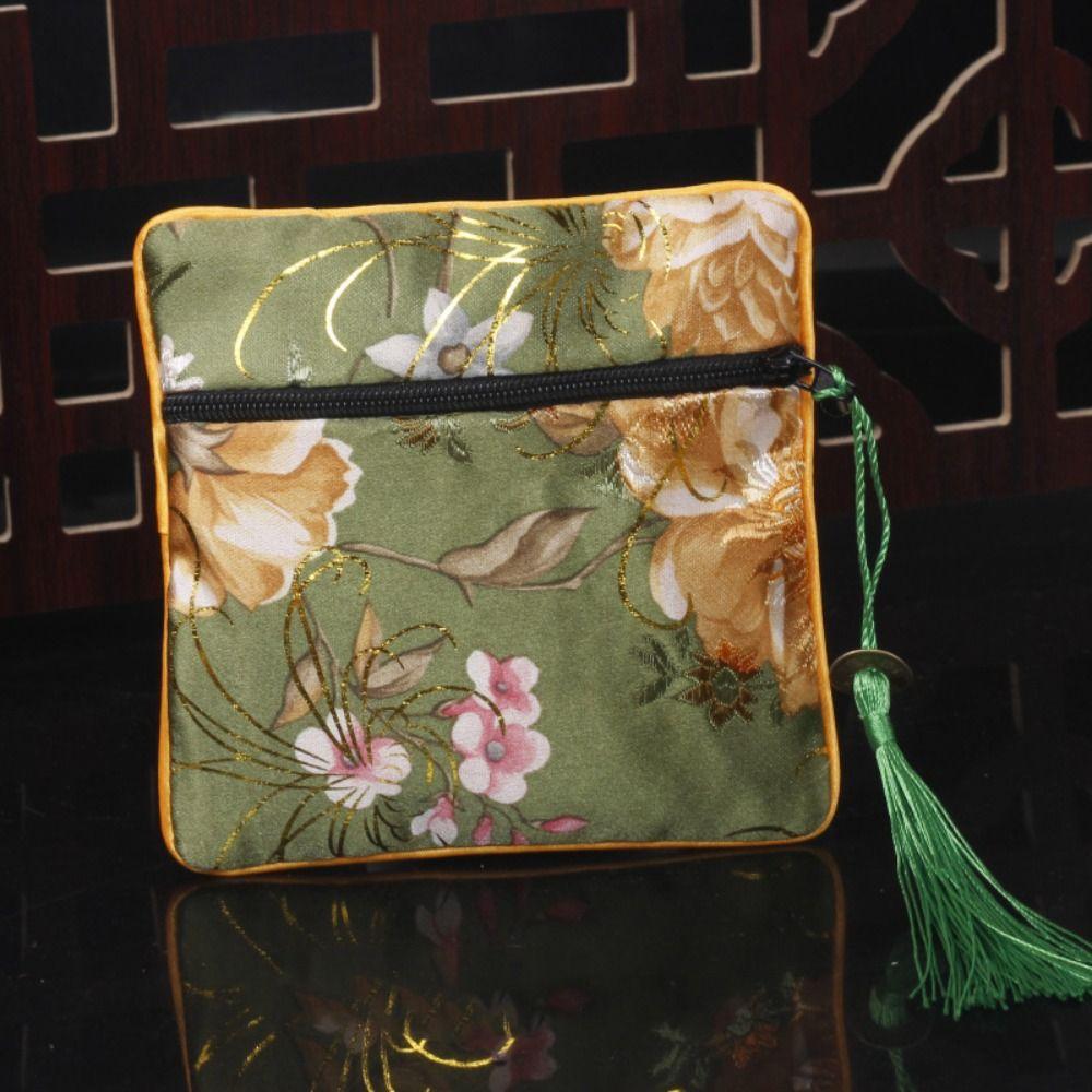 Tassel Embroidery Coin Pouch Cloth Chinese Style Coin Pouch Portable Cloth Wallet  Ladies