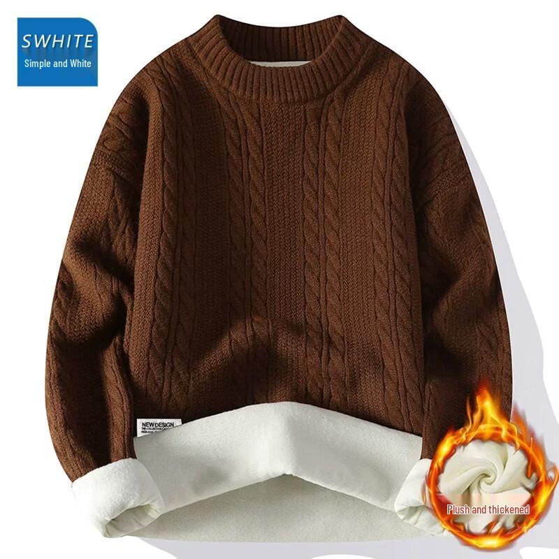 Men's Contrast Stripe Knit Pullover Sweater