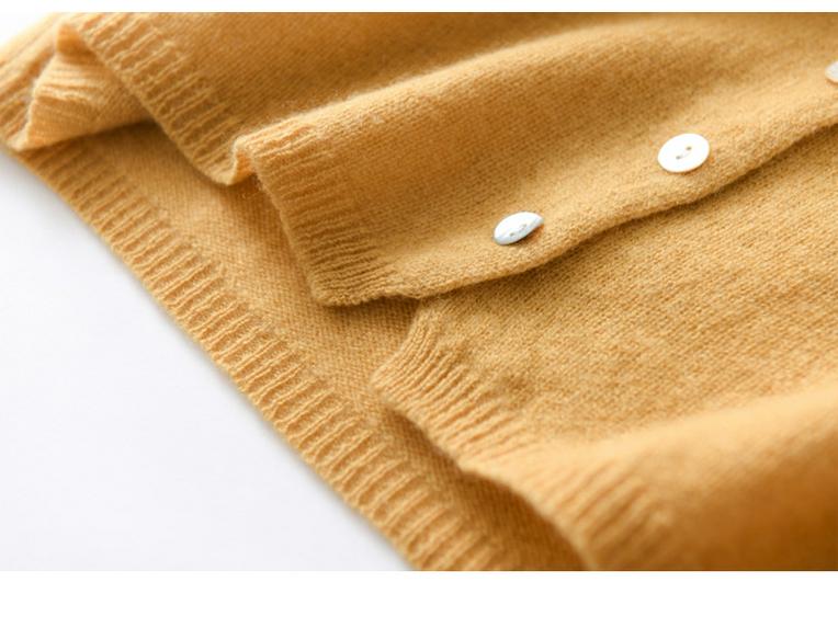 Women's 2025 Spring/Autumn Single-Breasted Cardigan - Thin Knit Low Round Neck Sweater