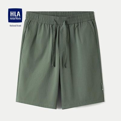 HLA Men's Elastic Waist Drawstring Casual Mid-Length Shorts