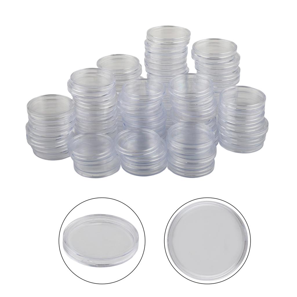 Pack Coin Storage Holder Plastic Round Set 100Pcs 39MM Case Decoration Holder Suitable Supply Useful Brand New