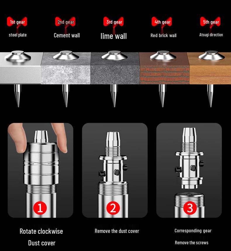 Nickel-Plated Mini Powder Actuated Nail Gun - Rustproof, All-Steel, Silenced Fastener for Ceiling Decoration