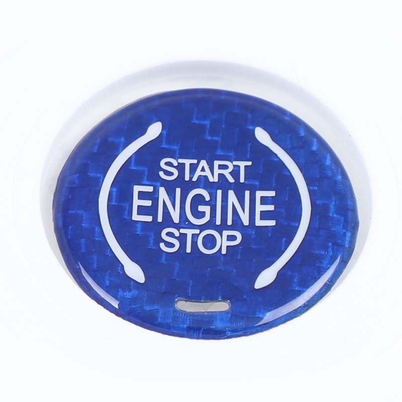 For Chevrolet Corvette C8 Z51 Z06 - Real Carbon Fiber Car Engine Start Stop Button Cover Trim Interior Car Accessories Carbon Fiber(Blue)