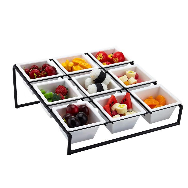 Nierxin Stainless Steel Multi-Compartment Snack Tray