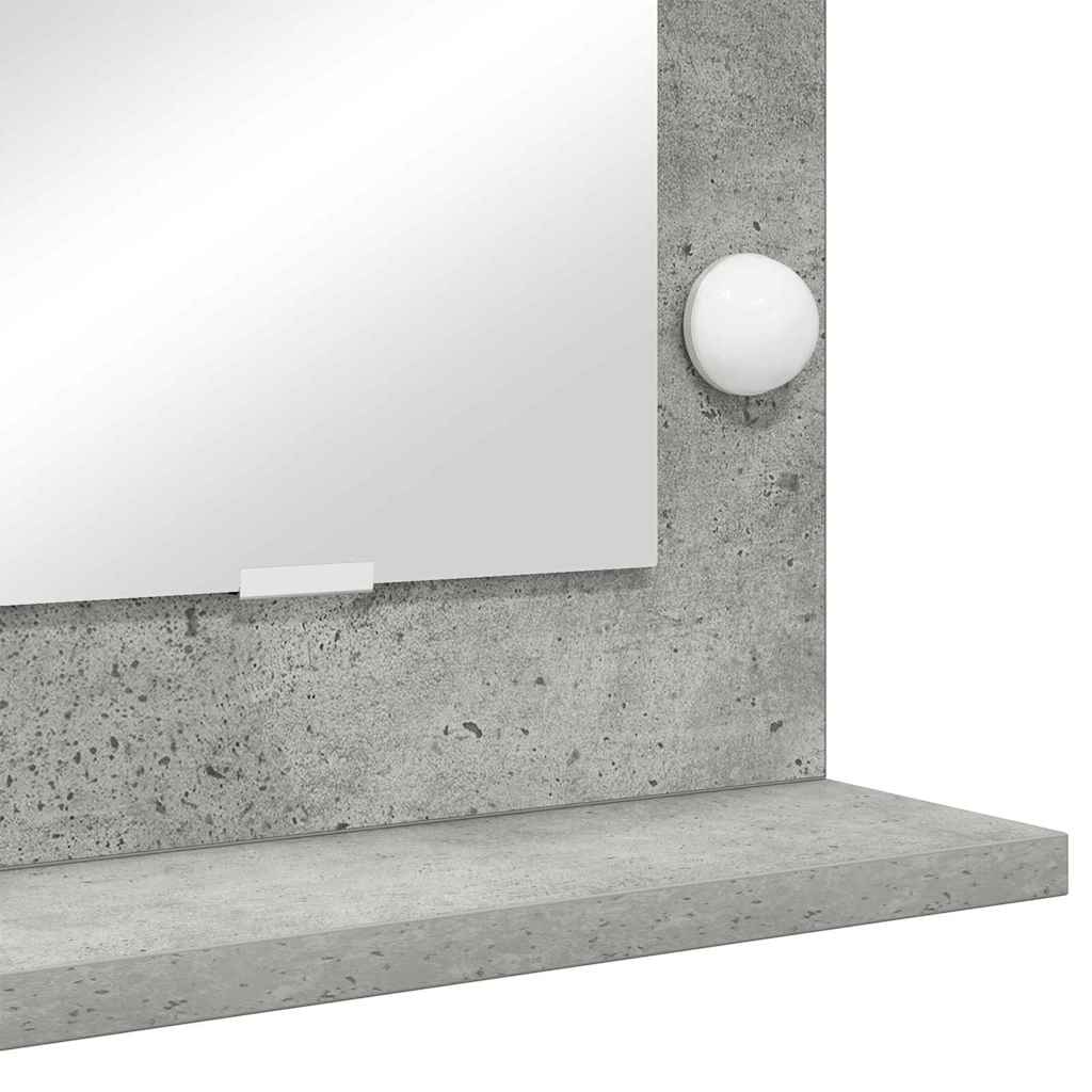 Bathroom Mirror Right Angled Concrete Grey 100 x 45 x 18 cm