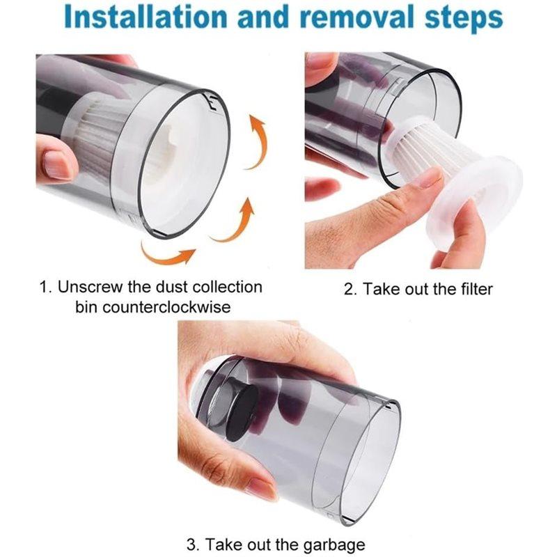 A78E-Replacement Filters 10Pcs For Car Vacuum Cleaner Accessories, Washable& Reusable Dust Filter