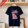 Happy Easter Pink Floral Chinoiseries Bunny Bow TShirt Holiday Party Gift Cute Rabbit Unisex TopsOneck Short Sleeve Graphic Tops