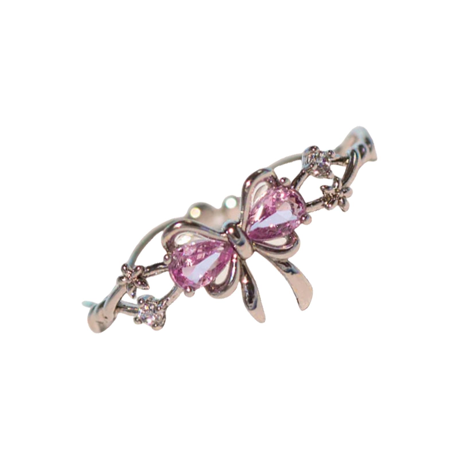 

Изящные кольца с бантом Регулируемые модные кольца Текстура сплава Подходят для повседневной носки, свиданий и особых случаев серебряный