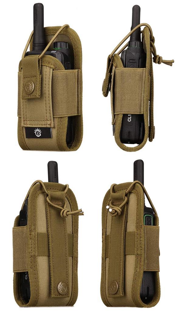 Phoenix Ikki Tactical Outdoor Case Pouch Holder for Handheld Molle System Desert Digital Camouflage Walkie-Talkie Radios, Pouch,