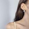 European & American C-Shaped Pleated Earrings: Retro, Luxurious, High-End Fashion Studs for Women