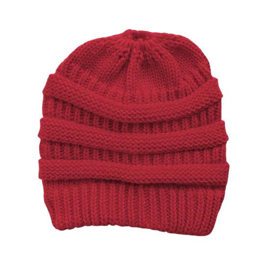 Women's Ponytail Hat Winter Warm Knitted Hat with Ponytail Tail Hole Soft Stretch Cable