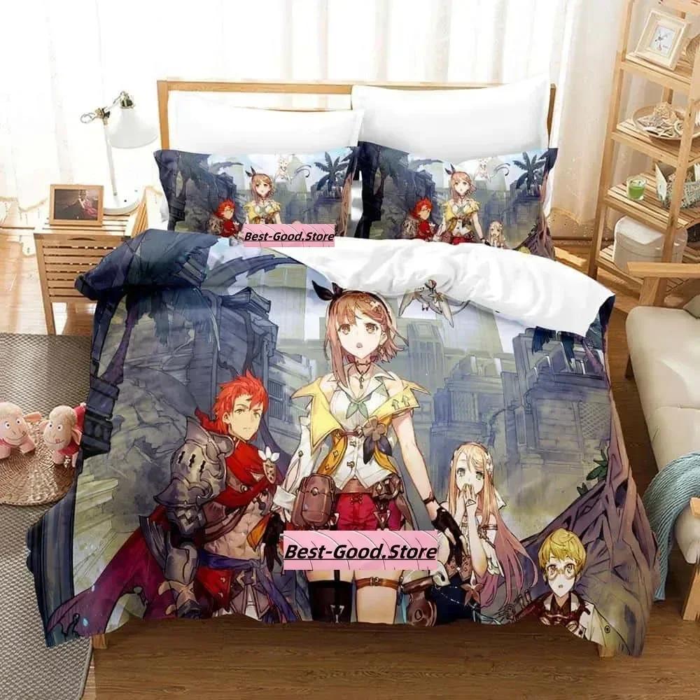 

New Game Atelier Ryza 2 Lost Legends & the Secret Fairy Beding Set Print With Pilowcase Bed Soft Duvet Cover Quen Super King-Sized Dimensionsd 100*200cm Single