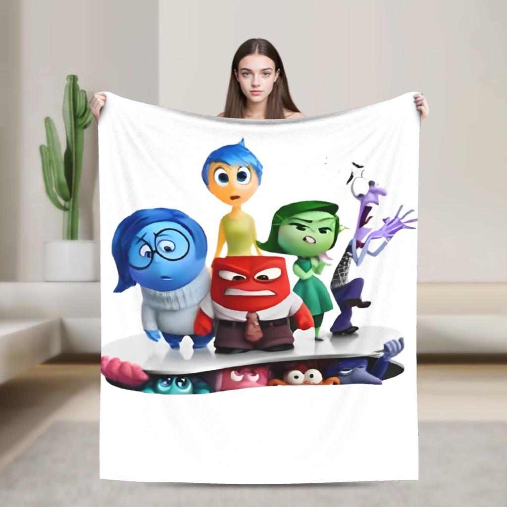 Inside Out 2 Cartoon  Blanket  Travel Office Flannel Throw Blanket For Outdoor Super Warm Custom Quality Bedspread