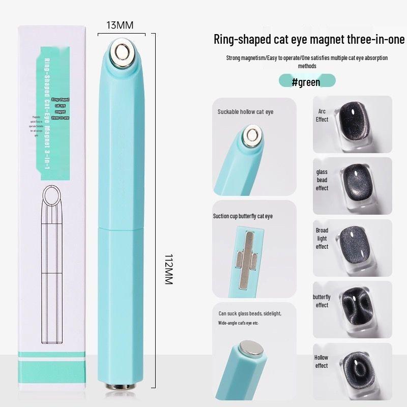 Magnete Triplo Occhio di Gatto: Strumento Magnetico per Unghie Cilindrico, Forte e Grande