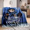 1Pc Moonlit Mansion Flannel Blanket, Soft And Comfortable, Casual Warm, Camping Travel, Christmas, Halloween Xmas Gift L1205
