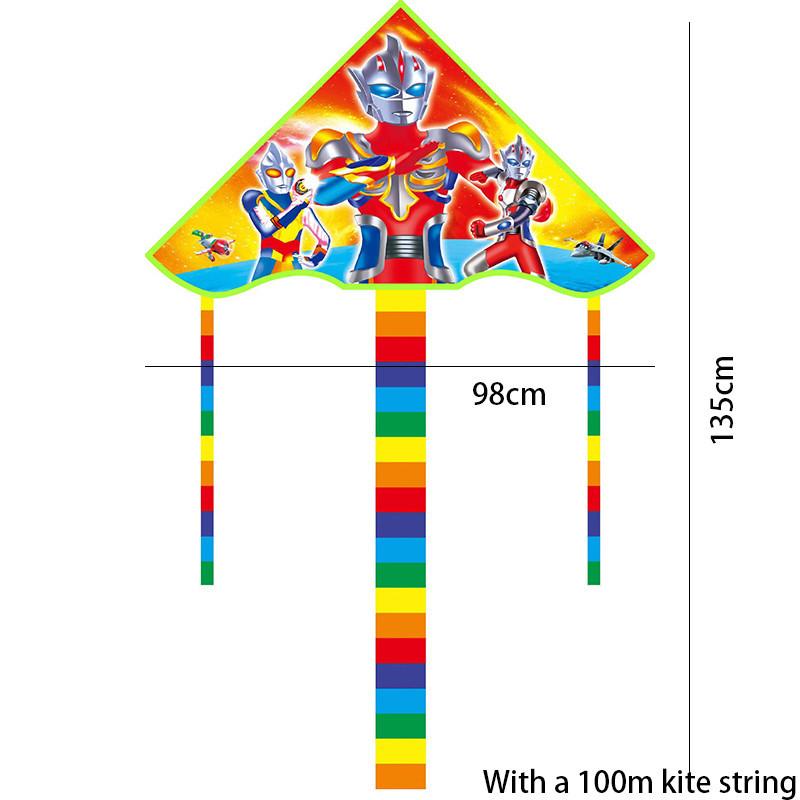 Colorful Rainbow Diamond Kite For Children Easy To Fly In Light Wind Kids Kite Style A