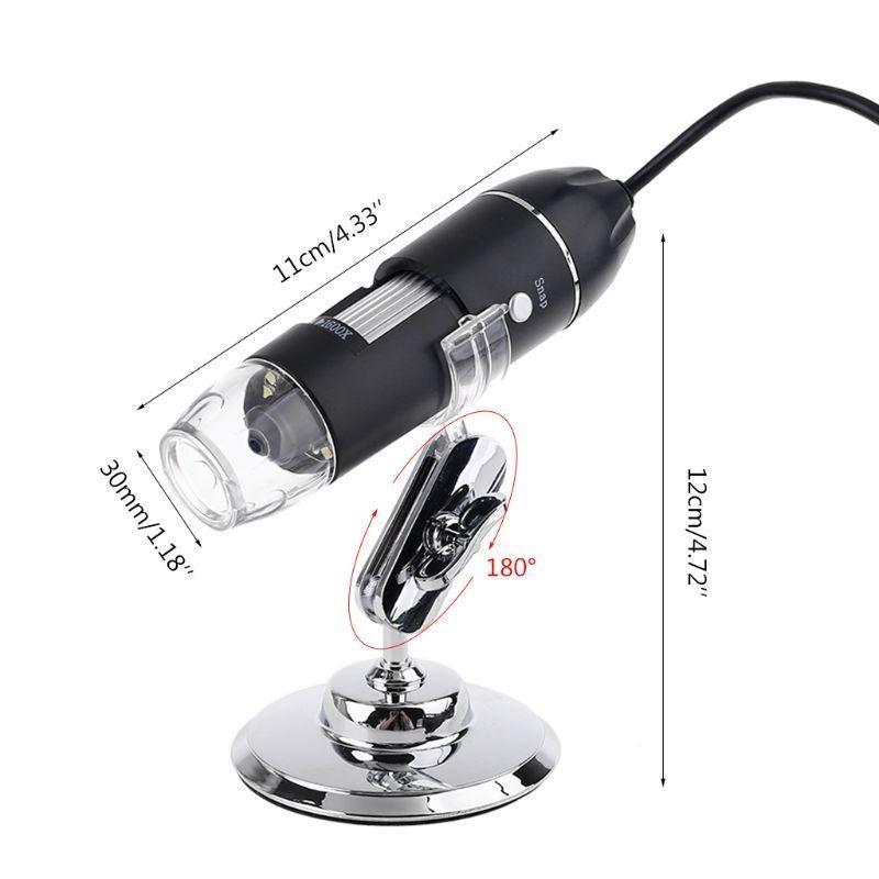 652F Digital Camera Microscope 1600X Magnification for Androids PC Type-C Micro-USB Cell Phones USB Magnifier Built in 8 LED