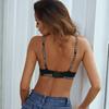 Underwear Letter Black Cotton Moulded with Steel Ring Fashion Adjustment Bra Simple Bra