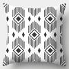 Black And White Pillowcase 45Cmx45Cm Square Sofa Pillow Cover Stripes Leaves Pattern Cushion Cover