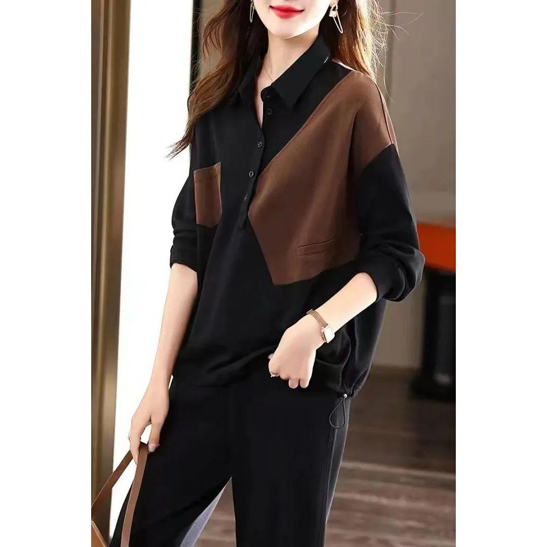 Модная новая корейская версия утягивающего повседневного худи с лоскутным темпераментом — фото 5