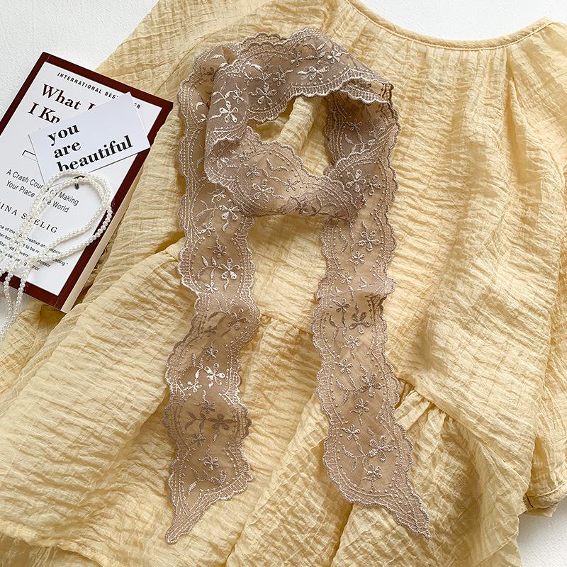 Korean temperament retro lace belt headband long ribbon decorative scarf ins small silk scarf necklace silk scarf women