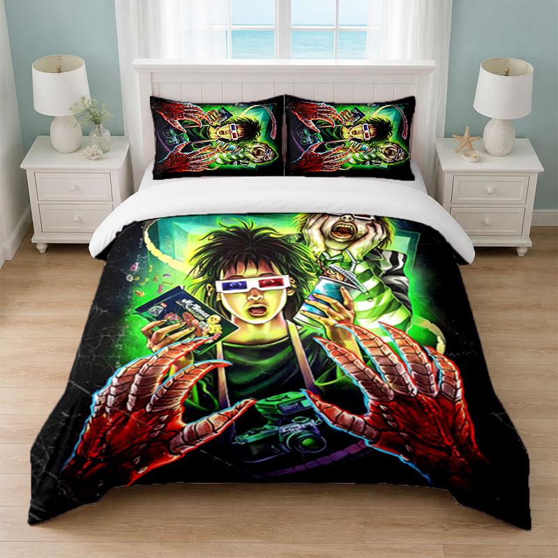 Beetlejuice Lydia Deetz Bedroom 3Pcs Bedding Set Soft Bed Sheet Pillowcases Home Bedding Decoration