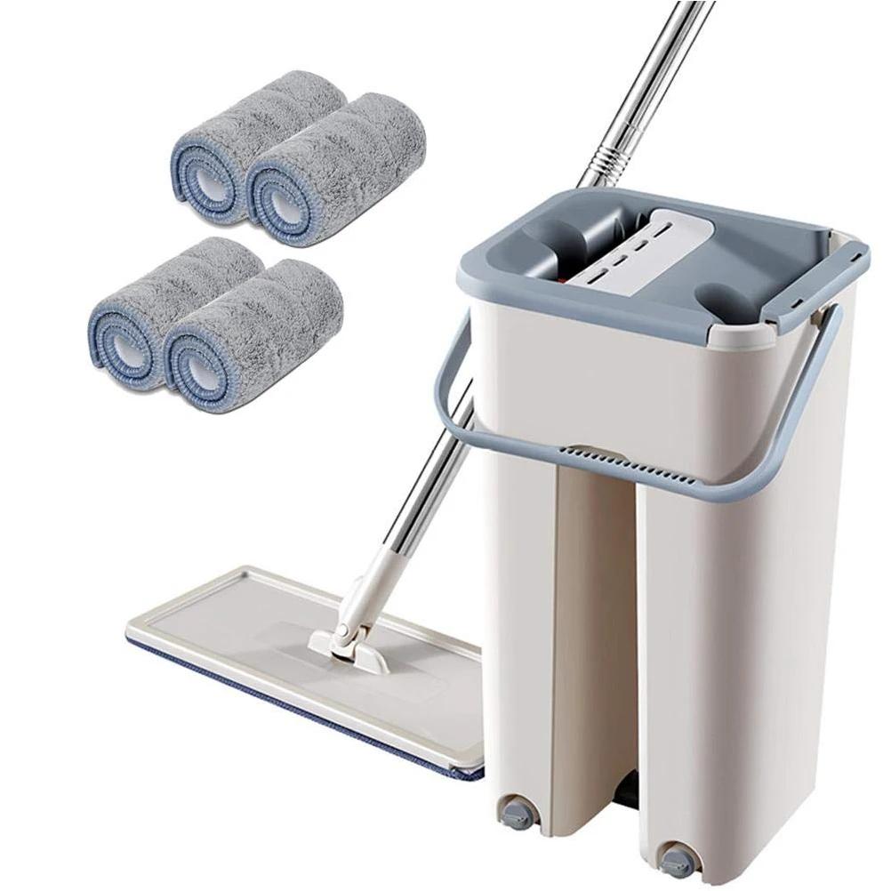 Cleaning Mop Flat Mop Microfibre with Telescopic Rod and Barrel Rotatable  for Home Microfibre  Rotatable Mop