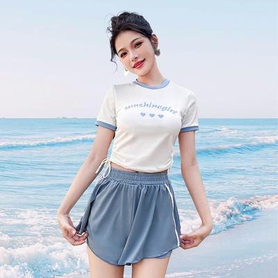 Costume da Bagno Sportivo Dimagrante Due Pezzi da Donna - Stile di Alta Gamma con Design a Gamba Piatta