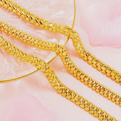 Erkek ve Kadın Kalın Stil İmitasyon 24k Altın Saat Zinciri Takı