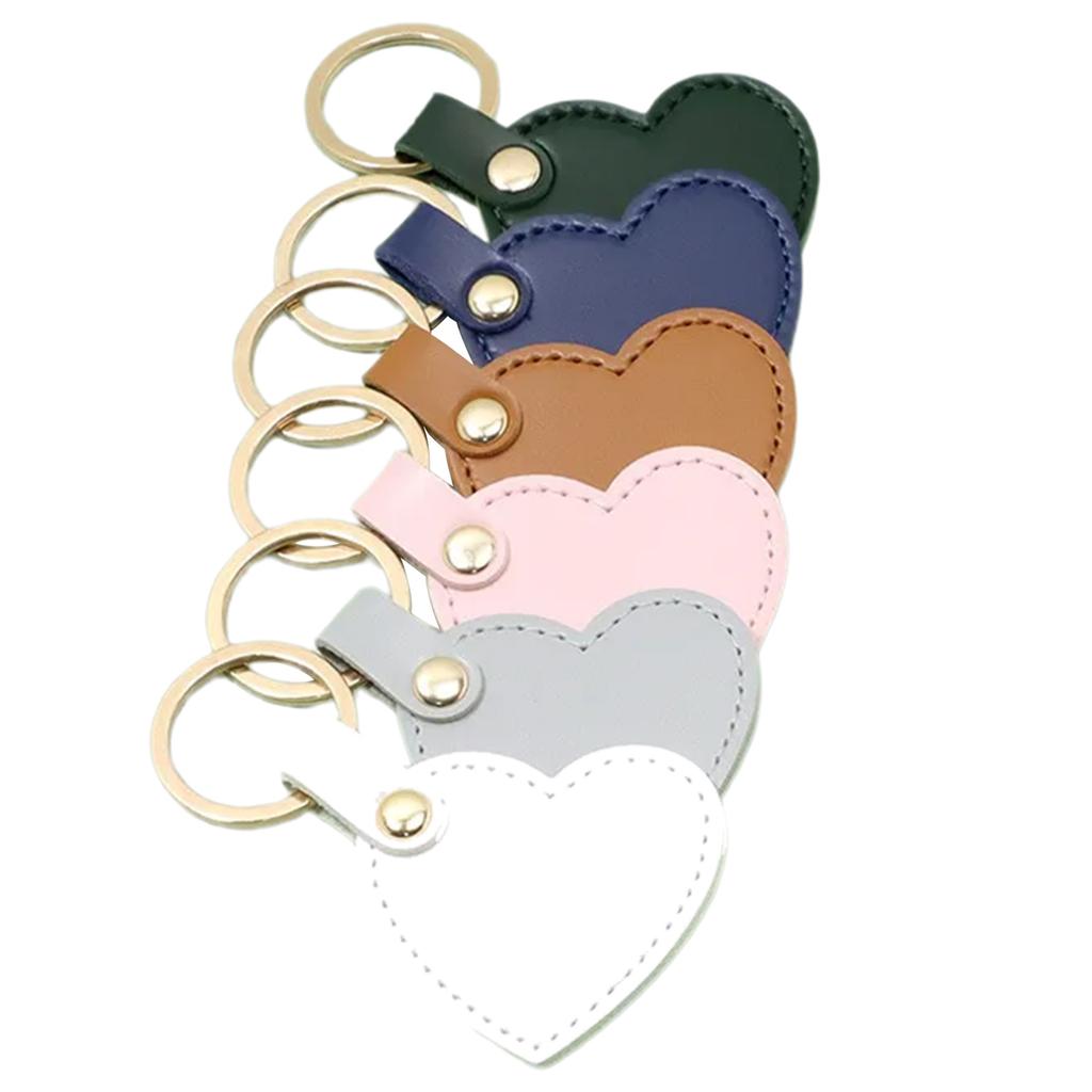 Set of 6 Fashionable Heart Key Holder Colorful Love Pendant Keychain Eye Catching Leather Key Chain Bag Charm Accessory