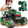 Remote Control Monster Truck - Dinosaur Monster Truck Toys with Music and Light, 1:20 Scale RC Truck with 360° Spins, Remote Control Car for Boys