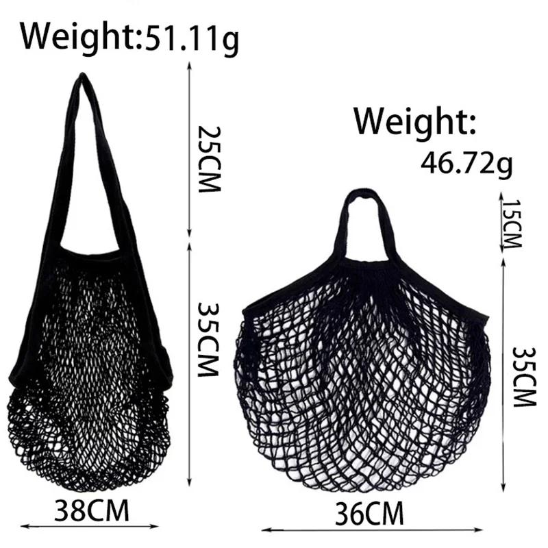 1/2pcs Cotton String Shopping Tote Bags Fruit Vegetable Storage Organizer Reusable Washable Grocery Eco Friendly Mesh Bags