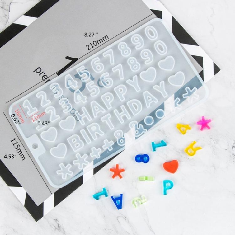 Handmade English Letters Silicone Mould DIY Crafts Polymer Clay UV Epoxy Mold