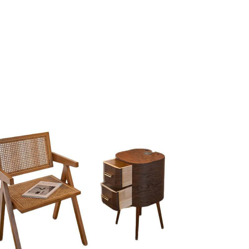 American Retro Style Floor Lamp with Drawer and Side Table for Living Rooms and Bedrooms