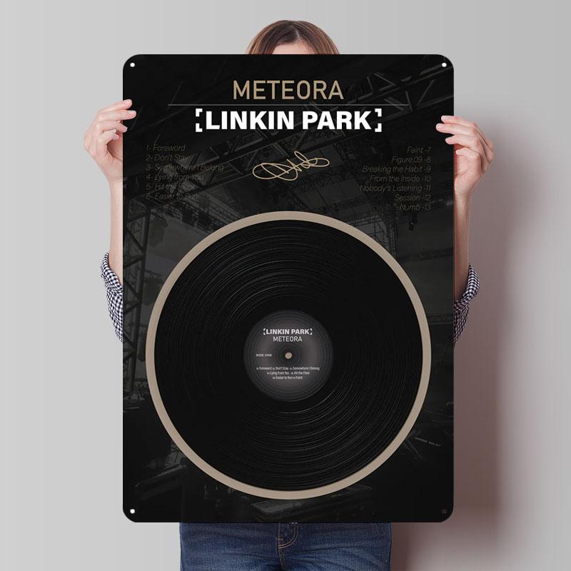 

Linkin Park Meteora Album Vinyl Design Sign Vinyl Album Metal Poster Bedroom Customizable metal signs for home room wall art 20x30cm（7.8x11.8inch）
