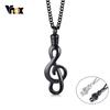 Vnox Openable Music Note Urn Necklaces For Women Men Keepsake Unisex Accessory with 24" Stainless Steel Chain