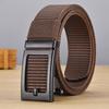 New toothless iron sheet automatic buckle nylon belt for men's outdoor leisure, breathable canvas belt, versatile pants belt
