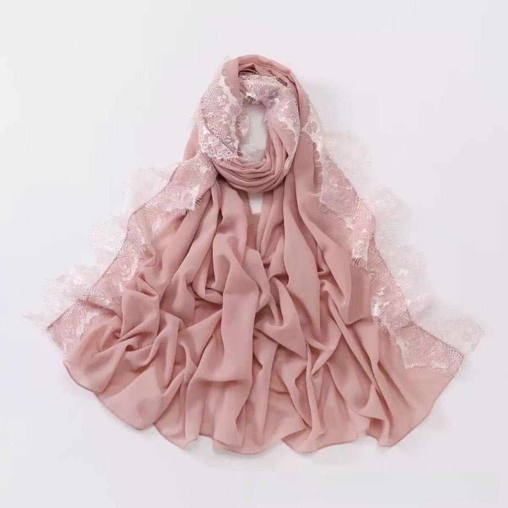 Breathable Muslim Chiffon Jersey Hijab Solid Color Scarf Shawls Fashion Women Headscarf  Islamic