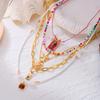 5PCS/Set Fashionable Multi-Layer Starfish Drop Oil Square Fish Pendant Beaded Necklace for Women Colorful Choker Cool And Trendy