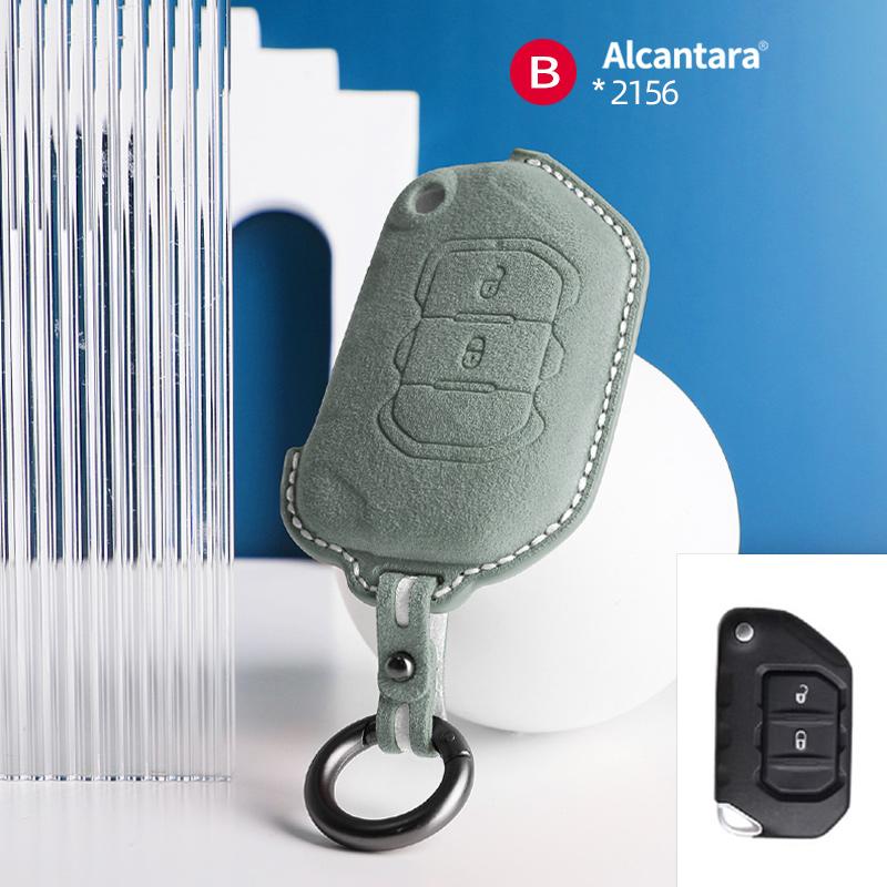 Interior Mouldings Car Remote Key Case Cover Shell For Jeep Wrangler JL JK JLU XD Gladiator JT Protector Suede Alcantara Accesso