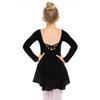 Girls' Color Long-sleeved Tulle Bodysuit Dance Costume