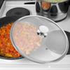 34 Cm Heavy Duty Stainless Steel Wok Lid Featuring Explosion Proof Tempered Glass for All Cookware Including Frying Pans Sauce