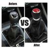 6 Speed Manual Gear Shift Knob for Subaru Impreza WRX STI Black Suede Red Cap