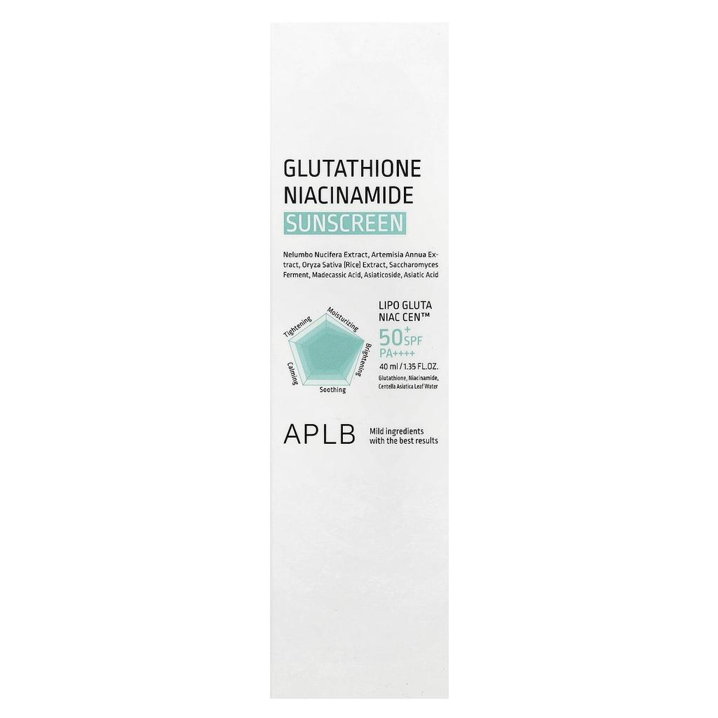Glutathione Niacinamide, Sunscreen, Spf 50+ Pa ++++, 1.35 Fl Oz (40 Ml)