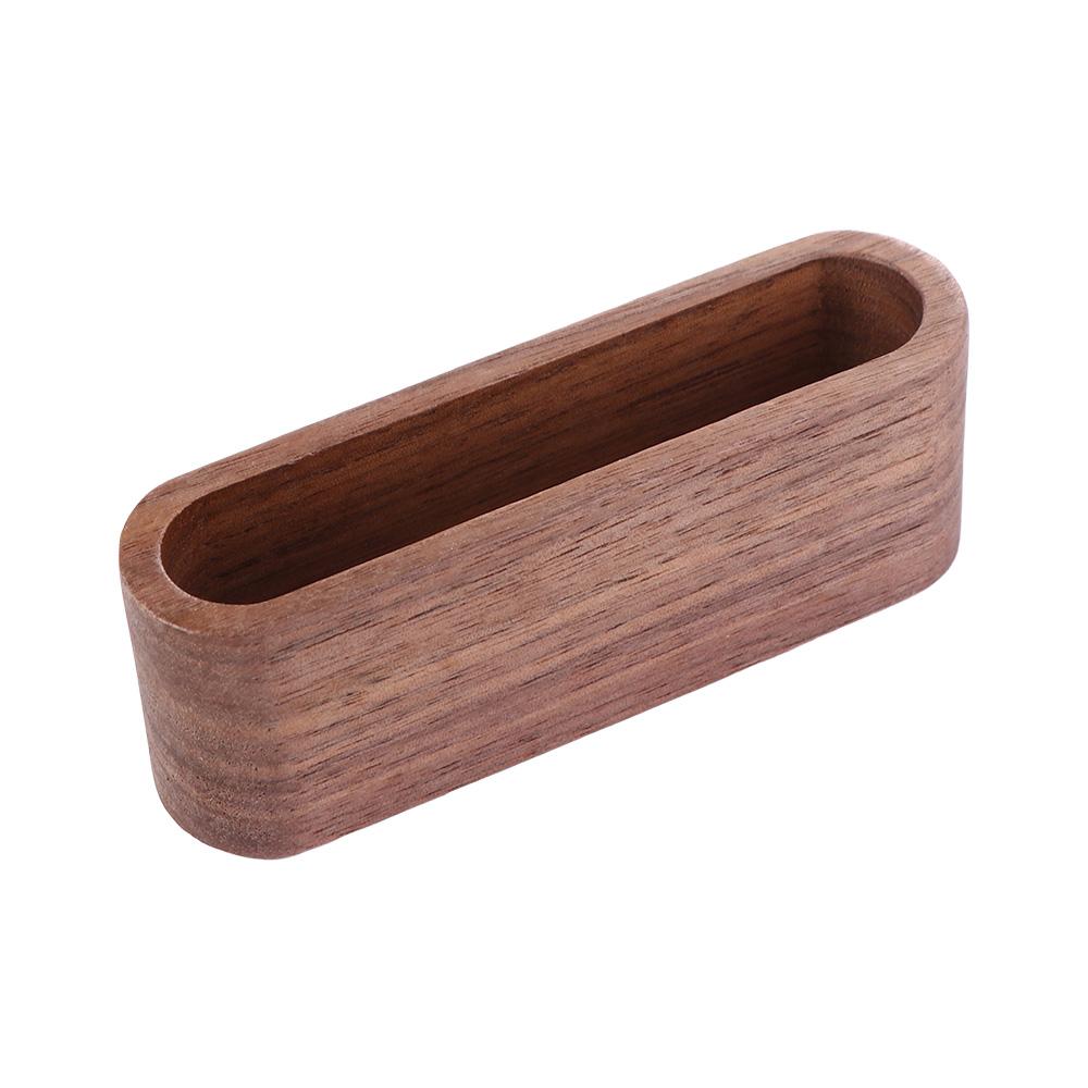 High Quality Solid Wood Business Card Box with Pen Holder Business Card Base Stand Logo Advertising Card Holder Desktop Storage