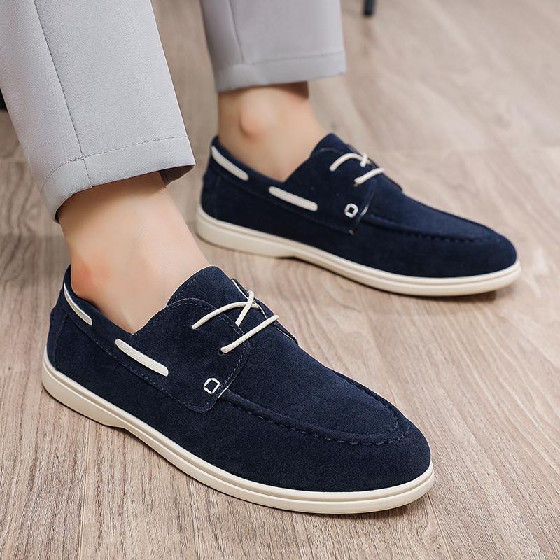 Suede Leather Loafers Luxury Mens Casual Shoes Business Shoes Soft Male Driving Shoe Comfortable Moccasins Plus Size Men Shoes