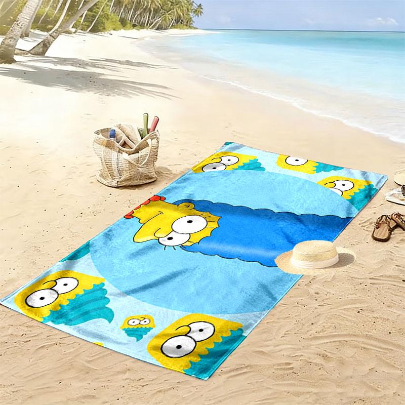 Marge Simpson Art Print Beach Towel, Large Soft Quick Dry Towel for Beach Camping Swimming