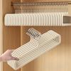 Flocking Non-Slip Pants Hanger, Ultra-Thin Space-Saving Clothes Hanger for Wardrobe Organization,No Trace Design with ABS
