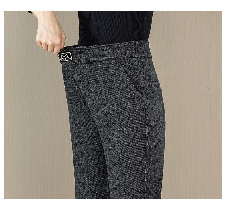 Women's Woolen Micro-Flare High-Waisted Slimming Drape Pants Plus Velvet Straight Leg for Autumn/Winter 2025